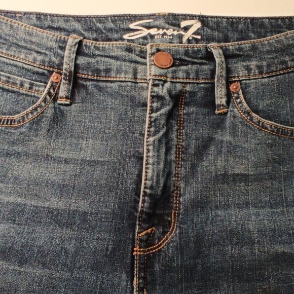 Seven7 Womens High Rise Skinny Leg Jeans Size 12 Medium Wash Classic Stretch - Picture 4 of 10